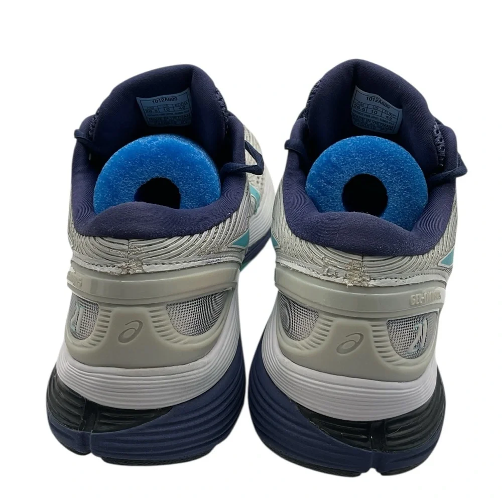 ASICS gel -nimbus 21 Gray and Blue Athletic Shoes with Cushioned Midsole size 10